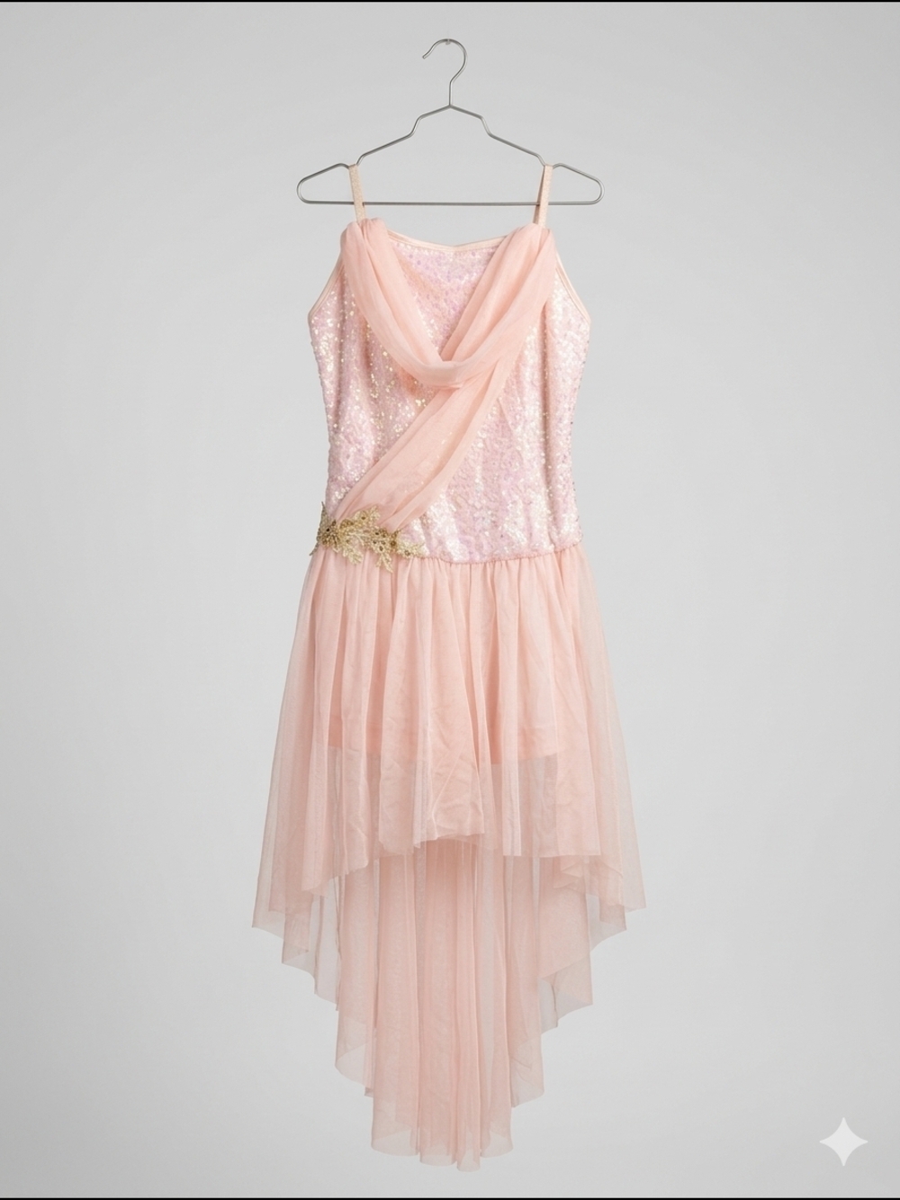 Weissman Pink Sequin High-Low Tulle Dance Costume